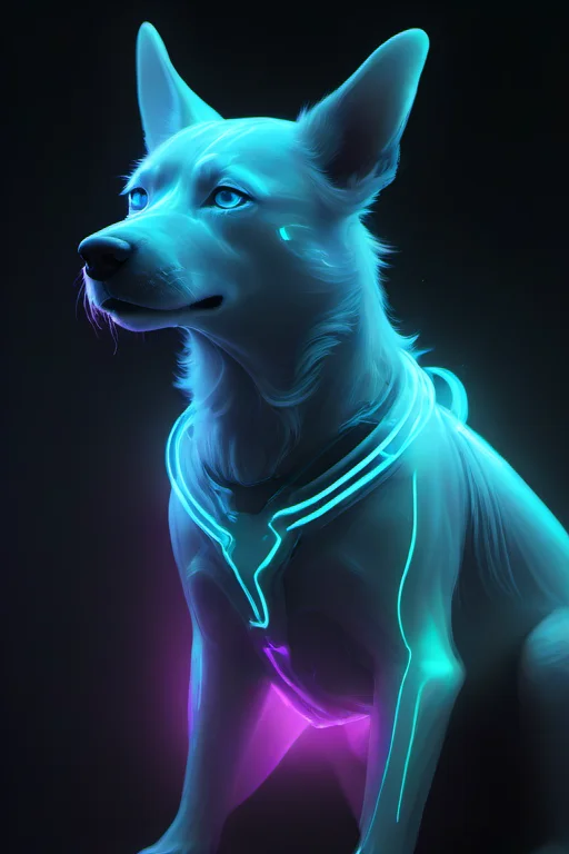 <lora:PE_SpectralStyle:1> PESpectral,glow,neon
dog,sci-fi,future