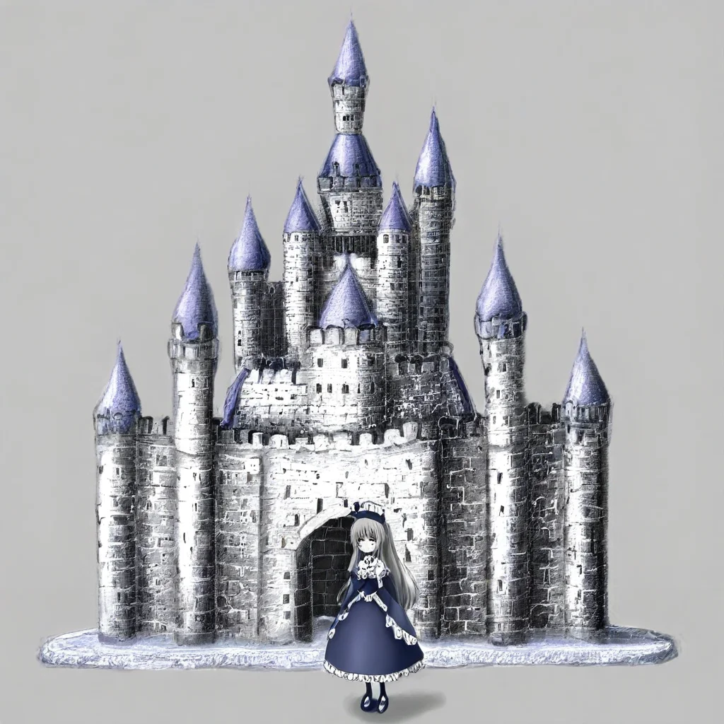 1girl, dress, castle