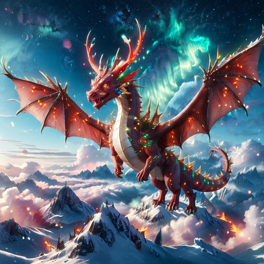 a rdns dragon, sky <lora:rdns2:1>