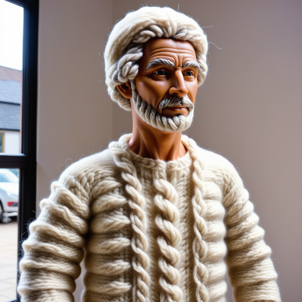 a man made out of Jed-Wool   <lora:WoolStyle:0.7>