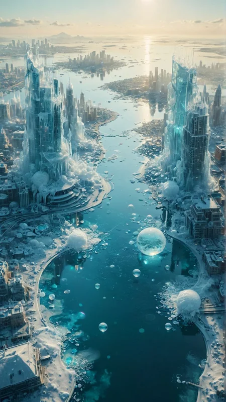 surreal, a city where all buildings are made of floating bubbles, inhabitants are ethereal beings with translucent skin, vibrant bioluminescent pathways, futuristic and dreamlike glow,
<lora:Ice:1> ice,
<lora:add-detail-xl:1>,
<lora:MJ52:0.35>,
<lora:SDXLFaeTastic2400:0.325>,
(settings by AIDigitalmediaaggency:0.0001),
OverallDetailXL