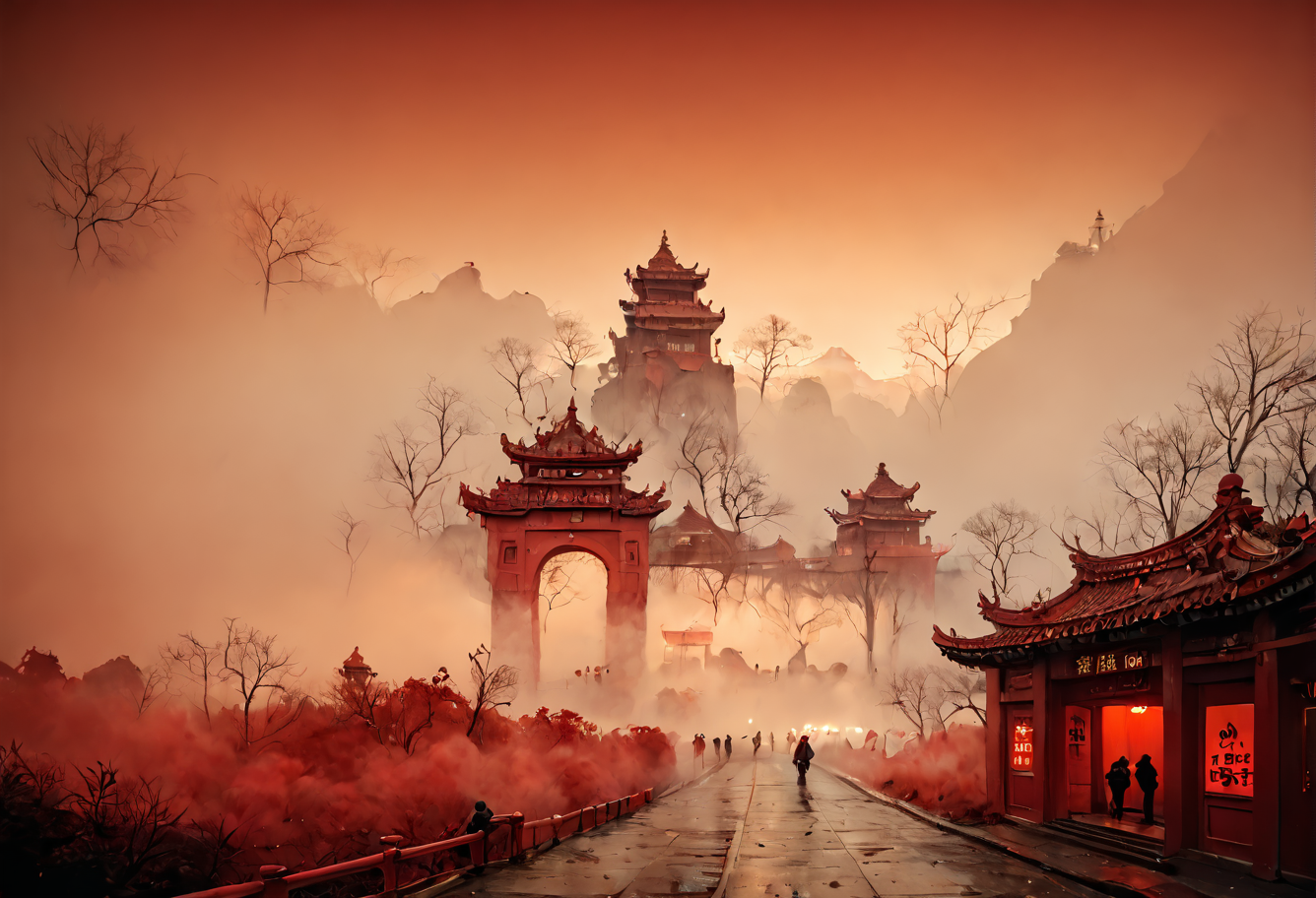 score_9,score_8_up,score_7_up,8k,,ruanyi0695,red sky,fog,red theme,<lora:0695 gate of hell_v1_pony:1>