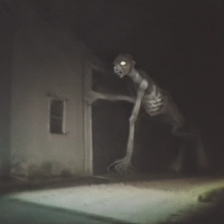 abandoned building at night, creature crawling around <lora:fftage-000001:1>