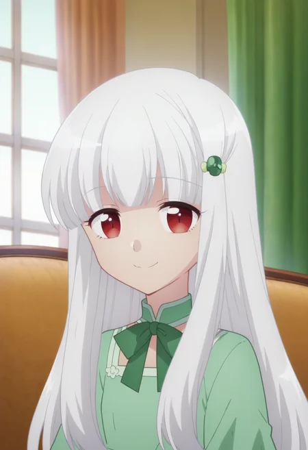 score_9, score_8_up, score_7_up, score_6_up, score_5_up, score_4_up , anime coloring ,BREAK source_anime, anime,screencap,
1girl, solo, sophiea, hairclip, green dress, <lora:PonyXL Sophia Ascart V1:1>
indoors,upper body,
smile, looking at viewer,