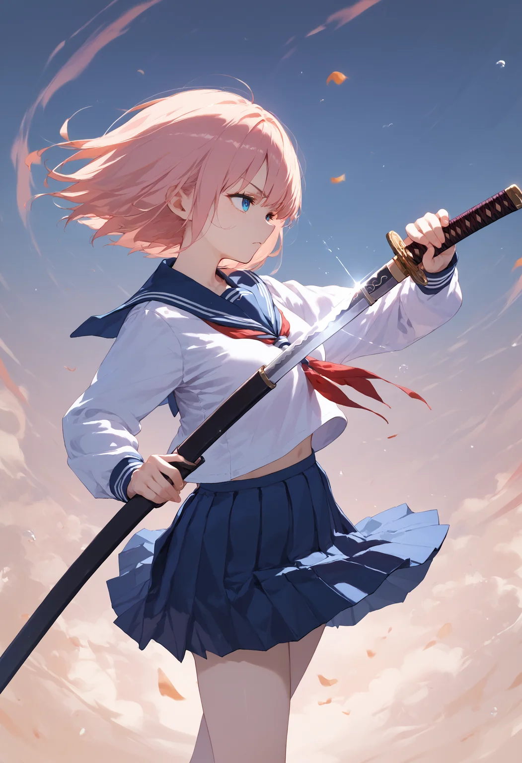 score_9, score_8_up, score_7_up, 1girl, holding sword unsheathing, serafuku, school uniform, pleated skirt
<lora:unsheathing_2_final:1>