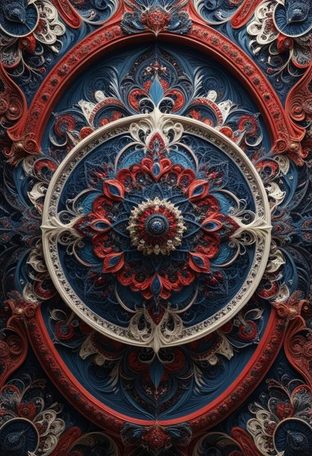 photo of a paisley pattern, boteh, paisley, navy blue, madder red, almond, entwined paislies, official art, aesthetic, dynamic angle, hyper detailed, order and chaos, dark colors, (extremely detailed, intricate details, masterpiece, best quality, 8k wallpaper:1.4), dramatic lighting, (dark blue and madder red palette:1.2), twisting paisley