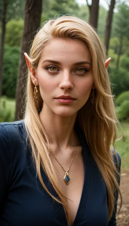 (score_9, score_8_up:1.1), score_7_up, rating_safe, 1girl, a gorgeous high elf mage, altmer, (yellow alien skin, golden alien skin), tall and feminine, magical elf very large yellow eyes, long yellow golden hair, supermodel look with pronounced sharp cheekbones and narrow sharp long chin. (sorceress robes). In colourful magical forest with very tall and large trees. Dynamic and playful pose, <lora:EdobESO_XL_v1.0:0.95>, high elf, skyrim altmer, raw, photo, analog