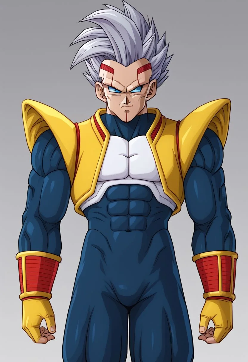 vegeta, solo, 1man, grey hair, blue eyes , male focus, muscle body, big chest, big pecs, Big legs, black Lycra, handsome, best quality, high quality,,