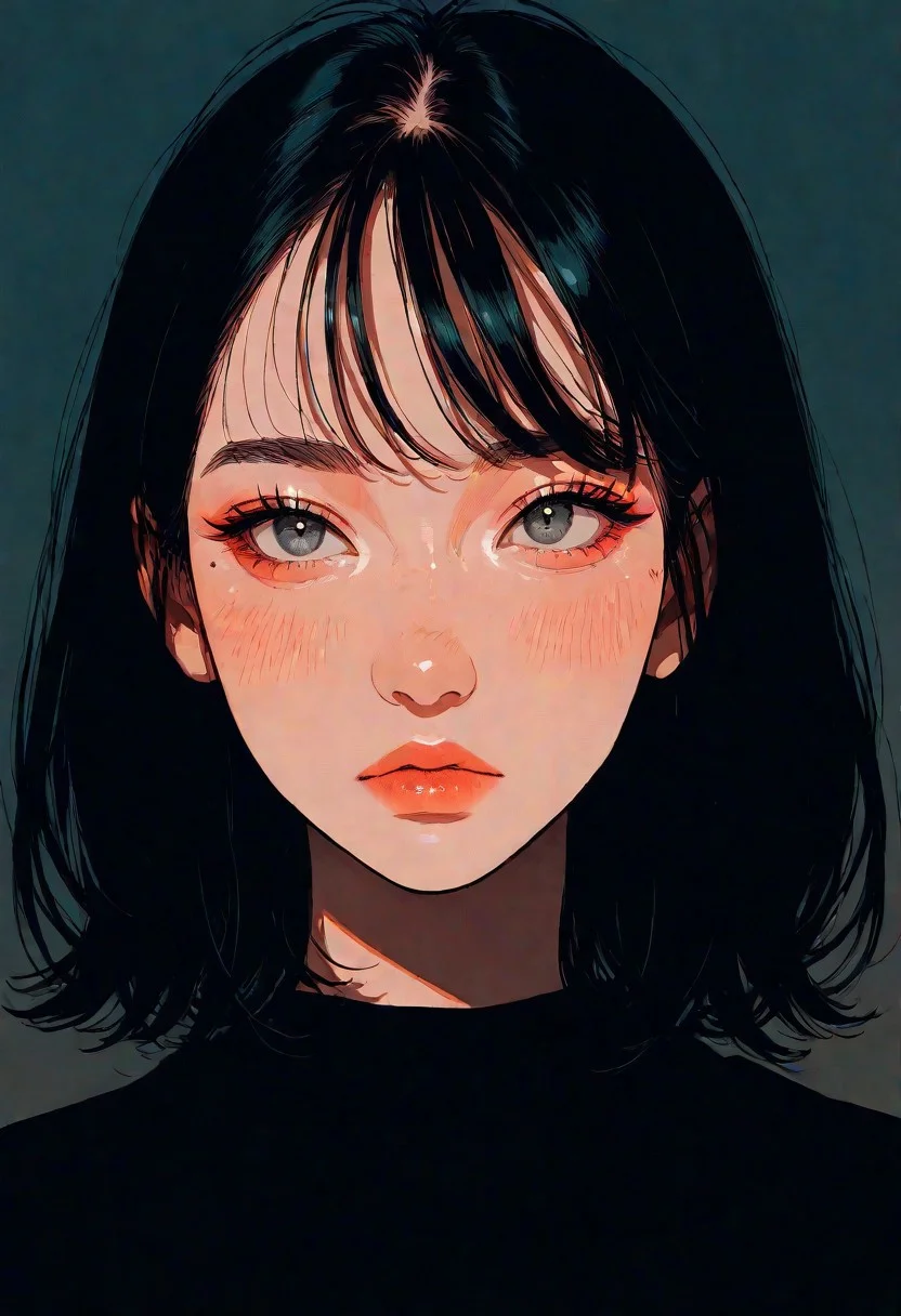 masterpiece, best quality, good quality, very awa, very aesthetic, absurdres, newest, 1girl, portrait, neutral background