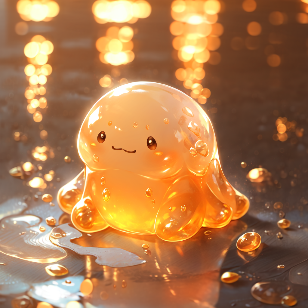 <lora:F_slime02:1> yellow slime