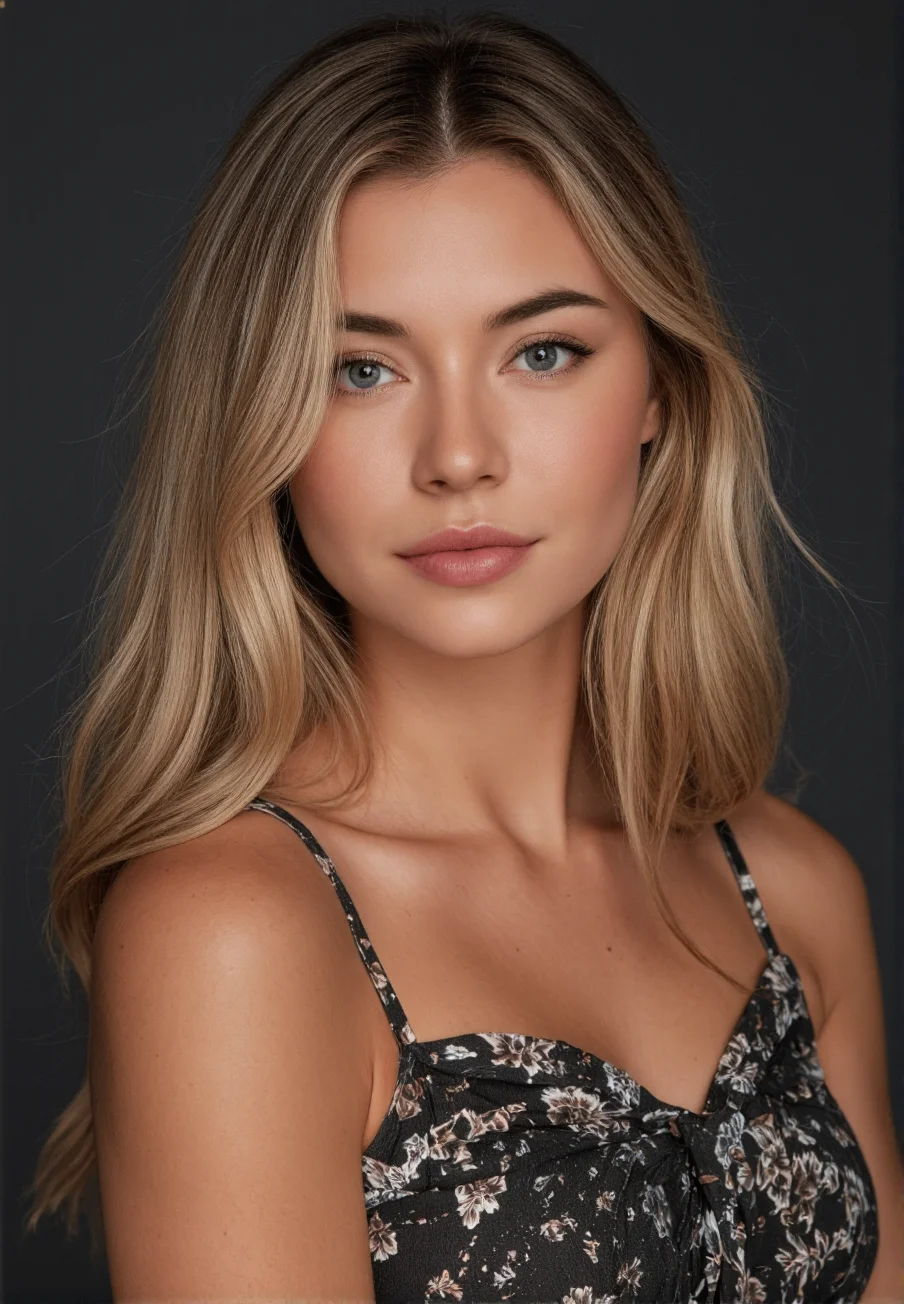 DahliaMixer, An extremely high detailed and high resolution professional photograph of a stunningly beautiful woman in a photo studio, professional photoshoot, portrait photo zoomed in on face