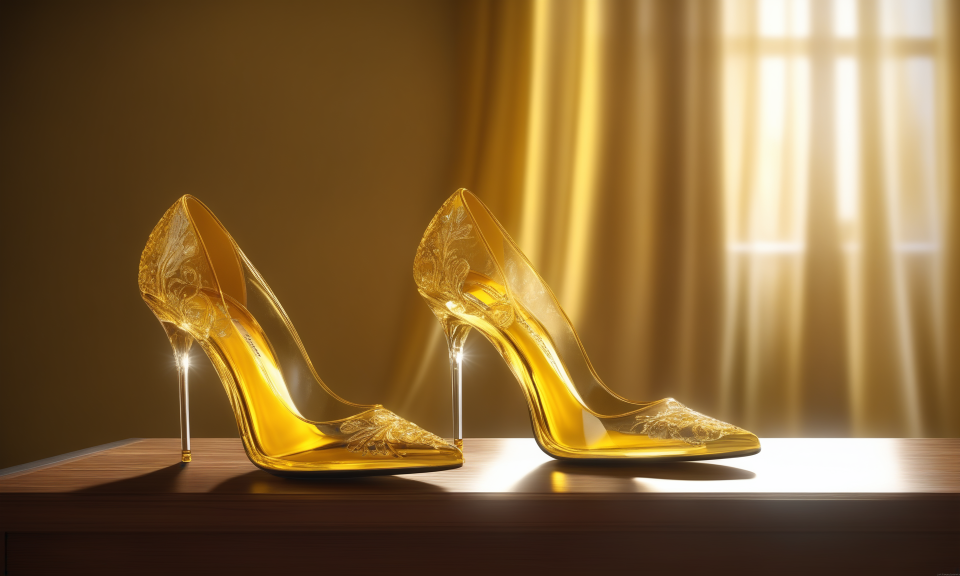 <lora:colouredglazecd_xl-000006:0.3>, a pair of high heels statue made of glass on floor, full body, (yellow theme:0.6), (transparent:1.3, see-through:1.3), colouredglazecd_xl, indoors, (Unbelievable Digital Artwork:1.3), fine art, CGSociety, ArtStation, master works, 8K,HDR,UHD,masterpiece,best quality,highly detailed,emotional,harmonious,high budget,moody,epic,gorgeous,high resolution,perfect lighting,finely detail,extremely detailed,ultra detailed,realistic,photorealistic,huge filesize,photographic,real,wallpaper,moody lighting,volumetric lighting,reality ray tracing
