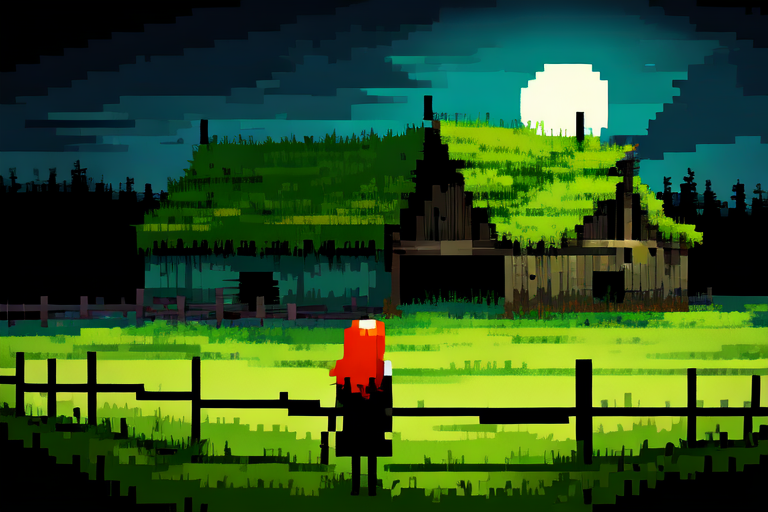 (otherworldly), highly insanely detailed, masterpiece, top quality, best quality, highres, 4k, 8k, RAW photo, (very aesthetic, beautiful and aesthetic), farm, fields, barn, fence, fantfa, <lora:FantasyFarm-10:0.7>, 
1girl, 
(tangerine hair ), 
(dark background),âââ
