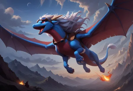 score_9, score_8_up, score_8, score_9,
(detail face, best quality, ultra high res, 8k resolution,detail eyes, realistic)
1anthro,(solo)
((feral dragon(female,smart,furred skin,blue body,white long mane,wgite long hair,(wearing goggles),Saddle,wings))
mountain top, bright sunlight, mountains visible in distance,
night,size difference:3,
Seriousness,dutch angle,cinematic
(Long eyelashes)
(full body),(ruin city),(cloud),(flying),(bress fire),
(mile),(smash the tank,war),(Fighter behind),(anthro size:0.5),
(front view),(open mouth,Flames.),,jet flight