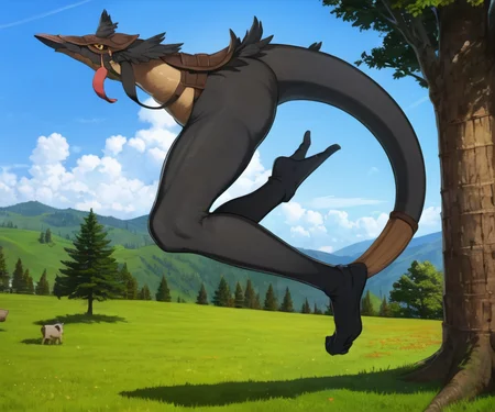 <lora:Patrasche:1>, Patrasche, no_humans, tail, outdoors