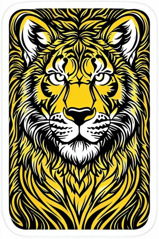 leo animal ((stickers)) retro (high quality) <lora:stickersAnimeStyle_v10:0.6>, closeup