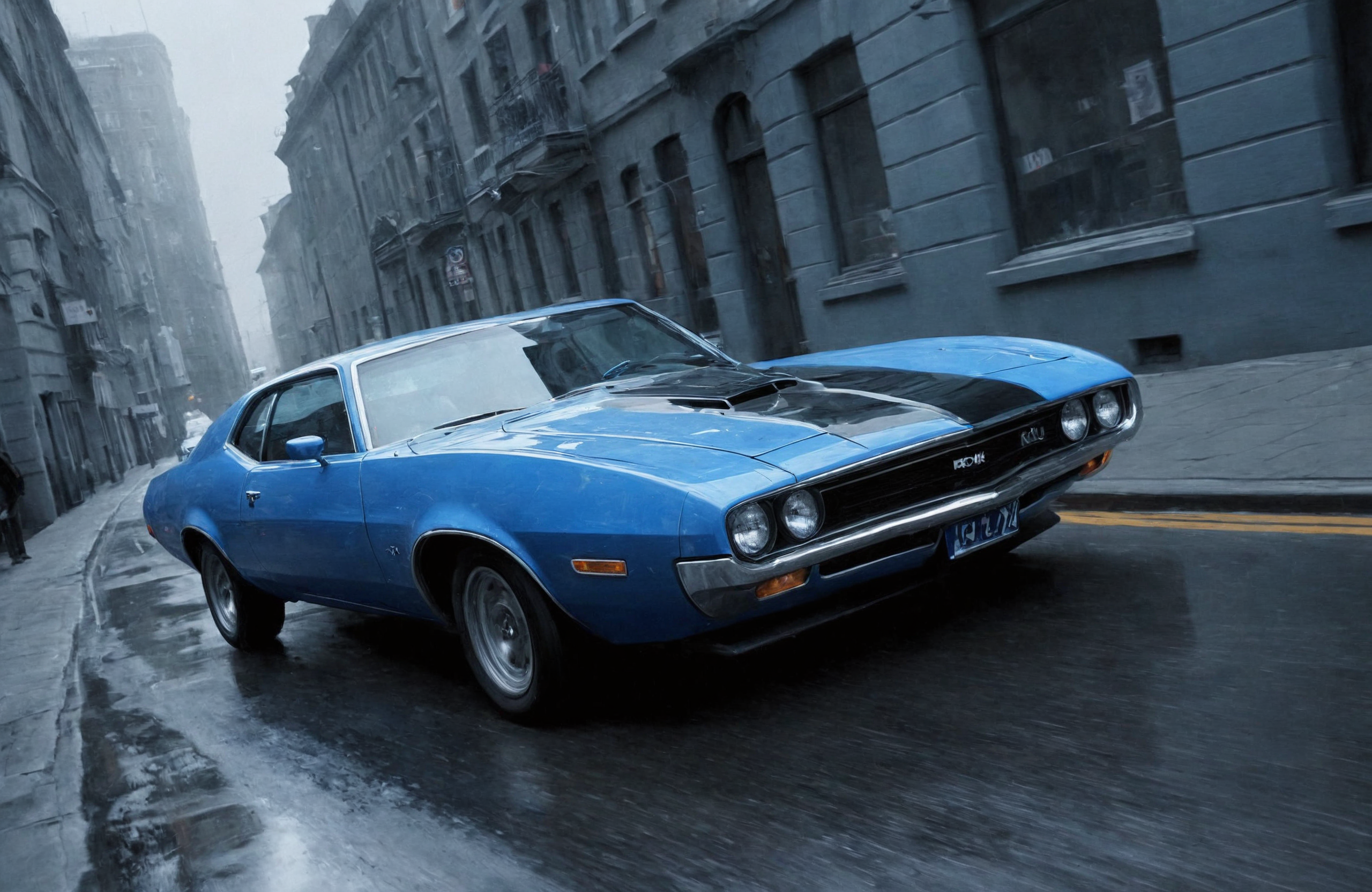 blue car,<lora:skyscaper:1>,, Roku WildCards/ePicRealism XL