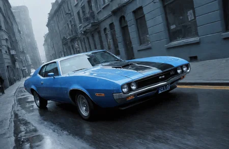 blue car,<lora:skyscaper:1>,, Roku WildCards/ePicRealism XL