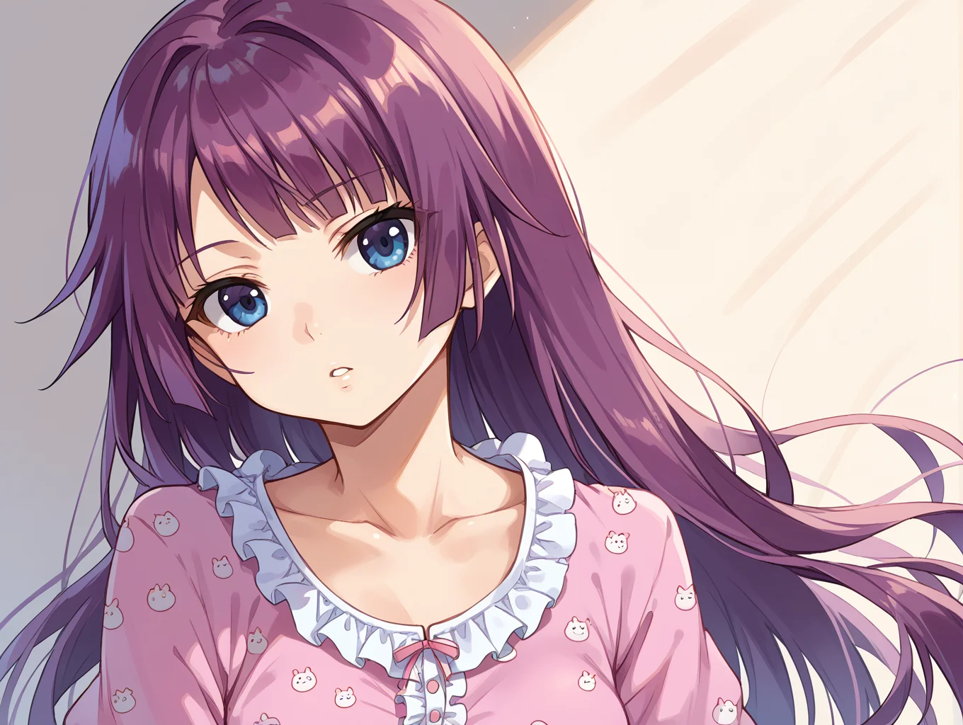 score_9, score_8_up, score_7_up,source_anime,BREAK,
Senjougahara_hitagi, expressionless, parted lips, looking at viewer, upper body, head tilt,
solo,collarbone, pajamas, frills,
<lora:Senjougahara_hitagi:1>
