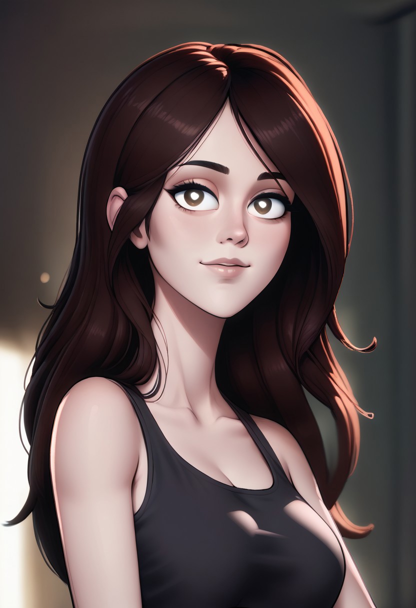 score_9, score_8_up, score_7_up, score_6_up, PRSNL_3_1,  uncensored, 1girl, pupils black dots, (((upper body))),
warm light,
(Realistic) 
 Brown eyes,
