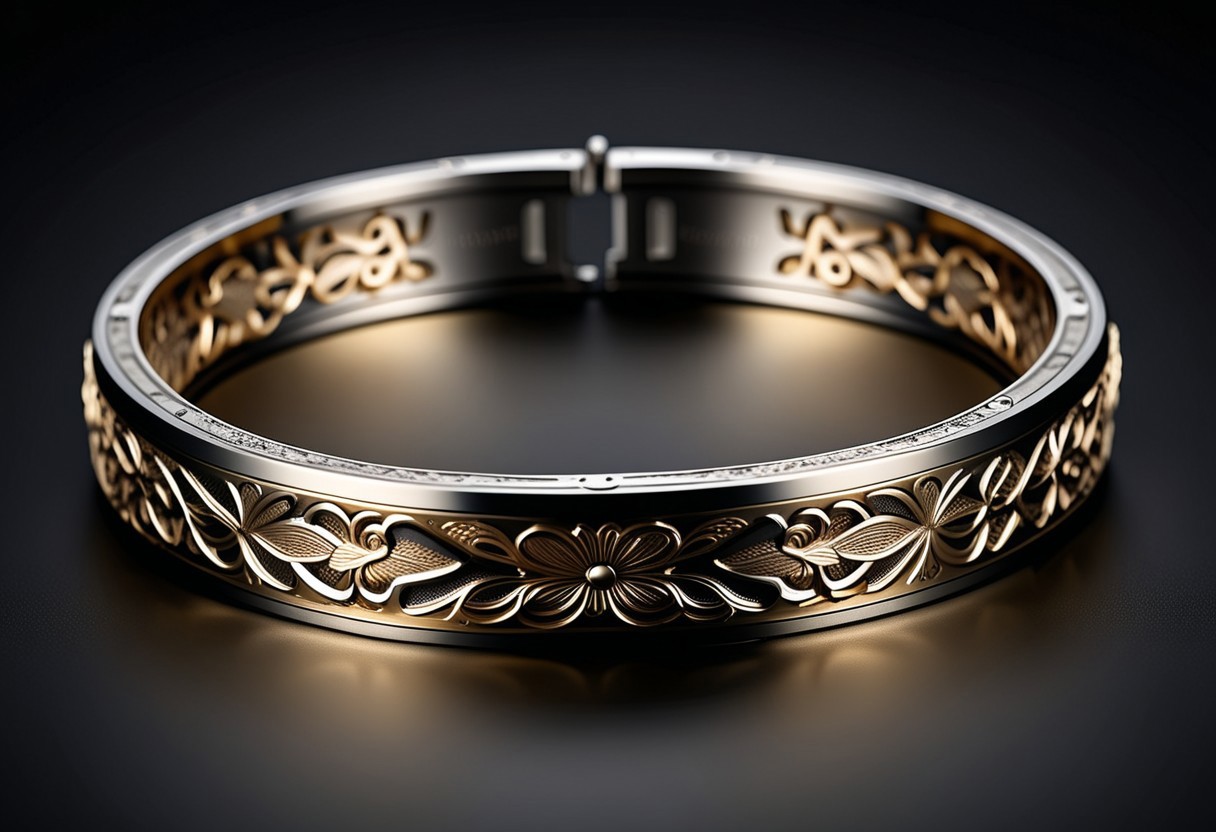 Jewelry photography, cartier style, highly detailed product photo, keyshot product render
BREAK
Beautiful photo of closed collar engraved with titanium filigree, laying on a table,
BRSAK
Black background