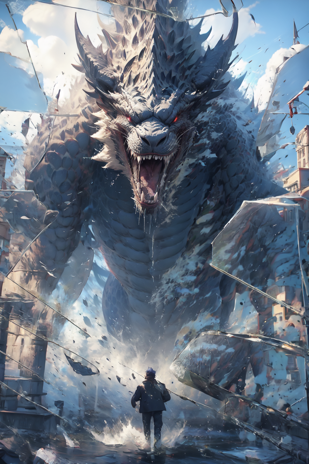 <lora:BrokenGlass>,IncrsBrknGls,1boy,<lora:Styleæªå½å¥ä¾µ monsterv1:1>, monster,