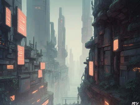 score_9, score_8_up, score_7_up, score_6_up, score_5_up, score_4_up,   <lora:m1ntfl4v0rXLP:0.9> m1ntfl4v0r, city, science fiction,