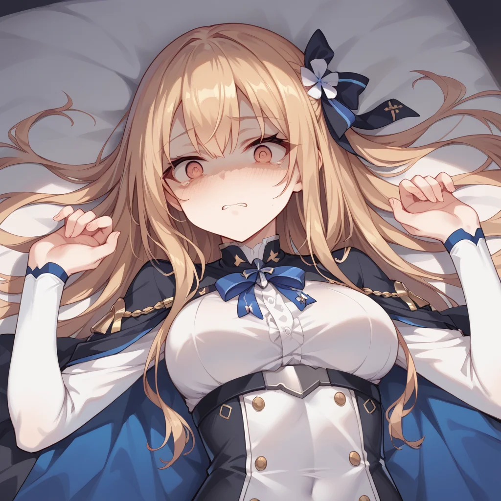 llscore_9, score_8_up, score_7_up, best quality, masterpiece, source_anime, BREAK, 1girl,
<lora:scaredv4:1> scared expression, shaded face , springfield_\(girls'_frontline\), lying, upper body