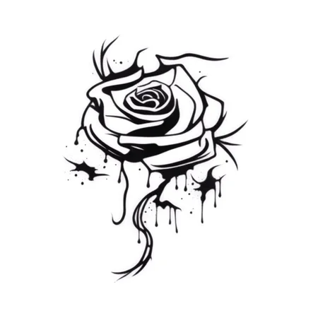 A blood rose tattoo <lora:SDXL-tattoo-Lora:1>