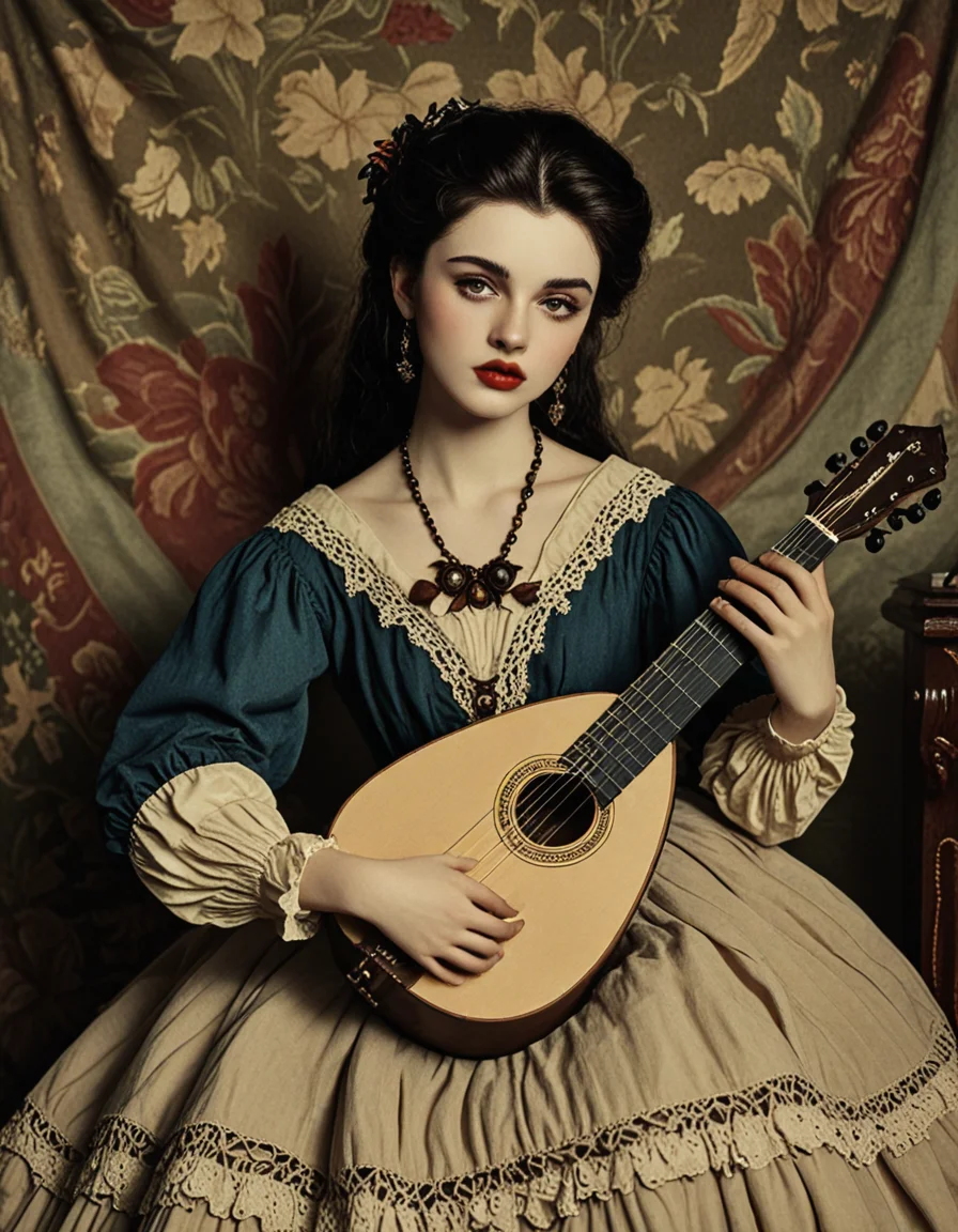 novuschroma78 style The Lute Player <lora:novuschroma78 style:1>, <lora:sdxl_lightning_8step_lora:1>