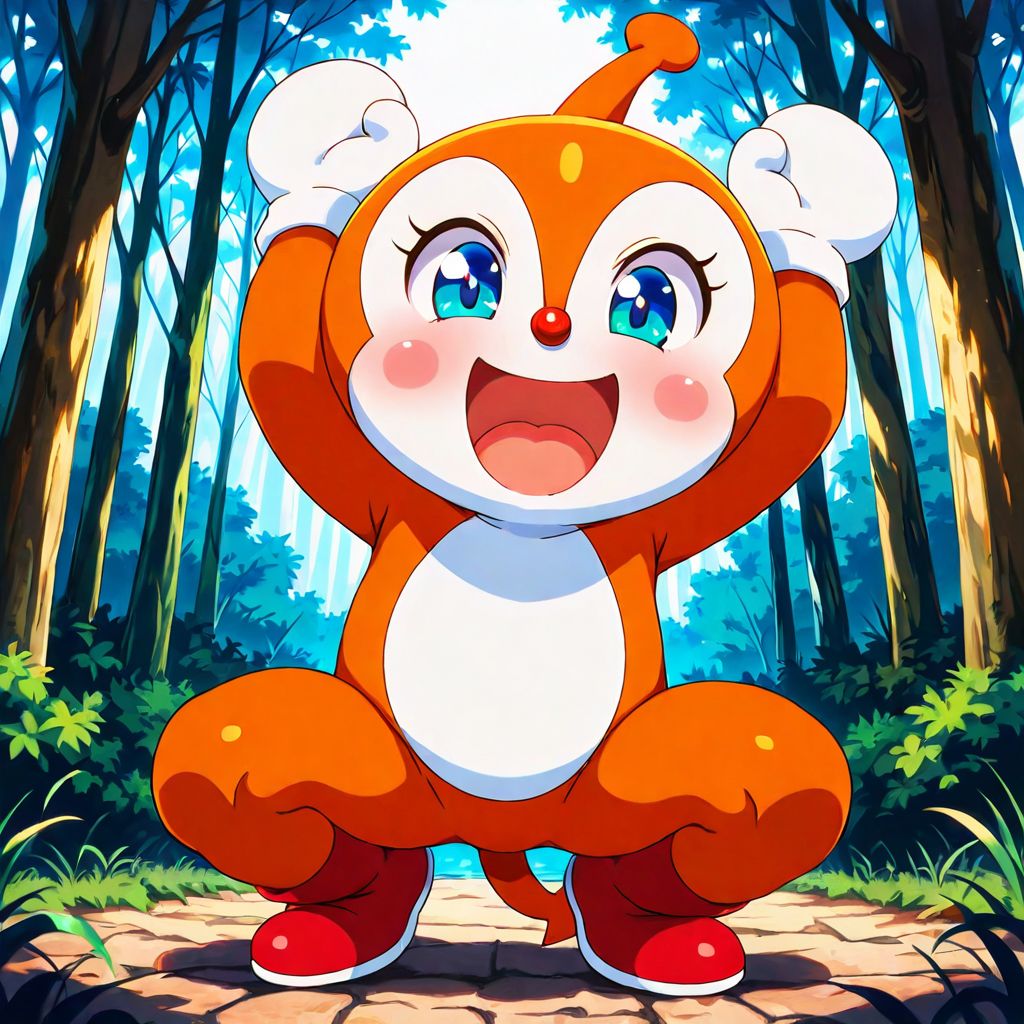(dokinchan:1.2), solo,  4k,forest background,(masterpiece:1.4),(best quality:1.4),(high resolution:1.4),Ultra HD, HDR,(hyperdetailed),  spread legs,arms up,arms behind,open mouth, full body,(standing:1.2),(squatting),blush,embarrassed,narrowed eyes, looking at viewer,   front view, , <lora:anatomy_helper:0.65> <lora:antechinusStyle_illusXL_Incrs_v2:0.8> <lora:Guiding_Light:0.25> <lora:neg4all_bdsqlsz_xl_V91:1>  <lora:dokin2:1>