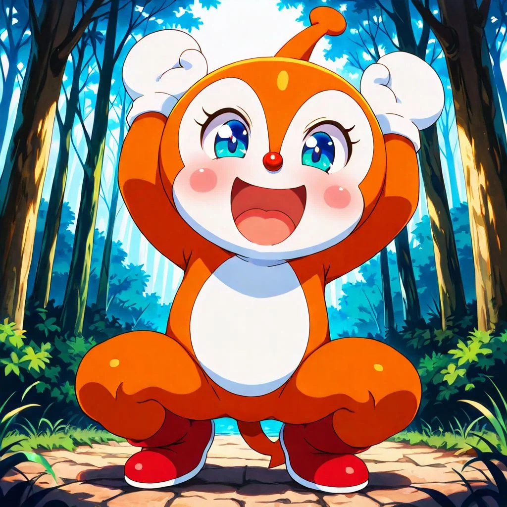 (dokinchan:1.2), solo, 4k,forest background,(masterpiece:1.4),(best quality:1.4),(high resolution:1.4),Ultra HD, HDR,(hyperdetailed), spread legs,arms up,arms behind,open mouth, full body,(standing:1.2),(squatting),blush,embarrassed,narrowed eyes, looking at viewer, front view, , <lora:anatomy_helper:0.65> <lora:antechinusStyle_illusXL_Incrs_v2:0.8> <lora:Guiding_Light:0.25> <lora:neg4all_bdsqlsz_xl_V91:1> <lora:dokin2:1>