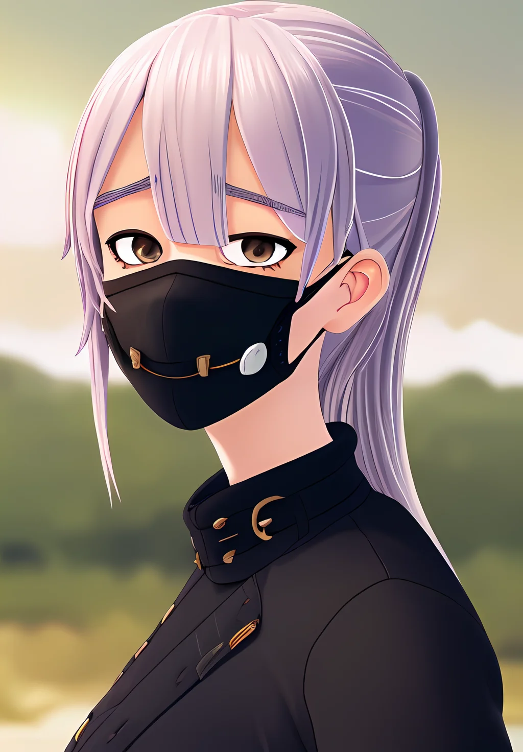 <lora:konoichi_chiyome:0.8>, konoichi_chiyome, 1girl, solo, smile, portrait, facemask, ninja, fishnets, (seductive, alluring, charming:1.3), (highly detailed, high quality:1.3)