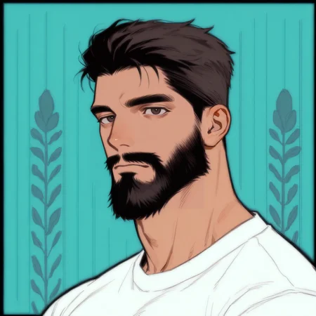 <lora:Flat_Lined_Illustrious:.9> ((flat colors, black outline))
(very short hair, beard, bara, mature, facial hair, stubble, beard, full beard, sideburn, beard, a lot of beard, ), facial hair,male focus, muscular male, muscular male, bara, mature,  bara, mature, aixiwuganda_(20222192), very awa, masterpiece, best quality, absurdres, newest, perfect quality, detailed background, intricate details,
<lora:slider_Body Type_alpha1.0_rank4_noxattn_last:3><lora:style_Anime Summer Days 2 Style SDXL_LoRA_Pony Diffusion V6 XL:.6><lora:slider_cfg_scale_boost:.7><lora:face_Artist6p-10:.55>, Artist6p, Artist04p,<lora:slider_il_brightness_slider_d1:-1><lora:slider_il_contrast_slider_d1:-1><lora:slider_DarkSlider1.2_alpha1.0_rank16_full_300steps:-.6>