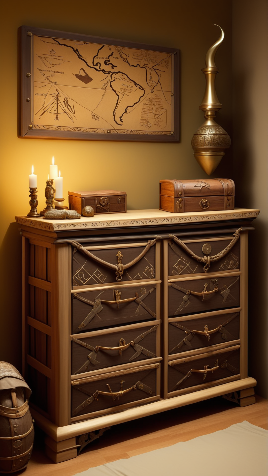 fantasy, archaeology  theme, <lora:ExpeditionStyleXL:1> ExpeditionStyle dresser
