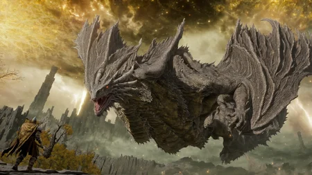 ((close view)) of a man fighting,
wearing well worn armor,
tired, exhausted, injured, 
monstruous elder dragon flying above,
trees, scenery, starry sky,
tornado, maelstrom,
floating ruins,
 <lora:w3ers:1>w3ers,