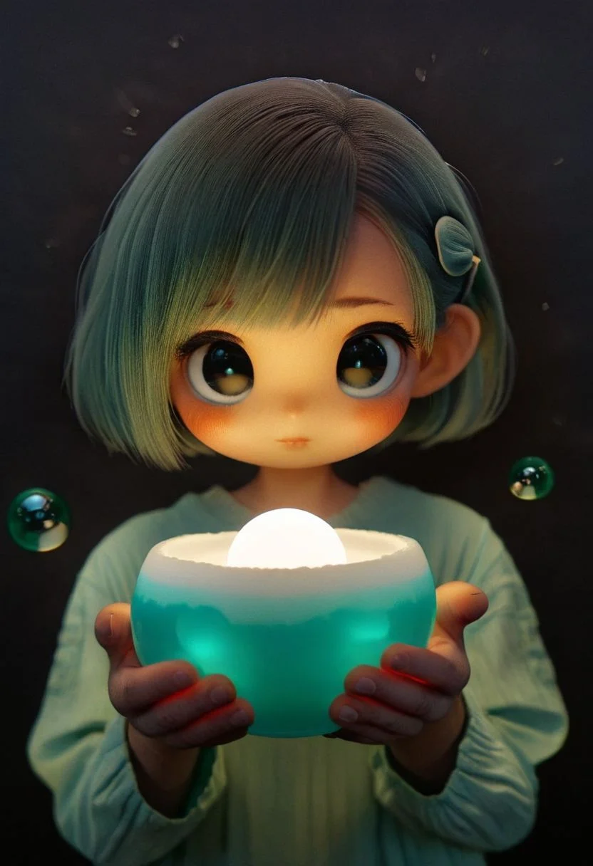 Closeup of two hands Holding a sss translucent Glass orb, infront of her face, DARK room, subsurface scattering, reflecting((TsuiFroppyCos, hermit crab in translucent sss black in dark vibrant galaxy, Large waves)) ,
atmospheric haze, Film grain, cinematic film still, shallow depth of field, highly detailed, high budget, cinemascope, moody, epic, OverallDetail, 2000s vintage RAW photo, photorealistic, candid camera, color graded cinematic, atmospheric lighting, imperfections, natural, shallow dof