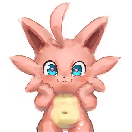 <lora:yumenotamborin:1>
 <lora:Cattiva_PDXL:0.8> cattiva, pink body, yellow belly, blue eyes