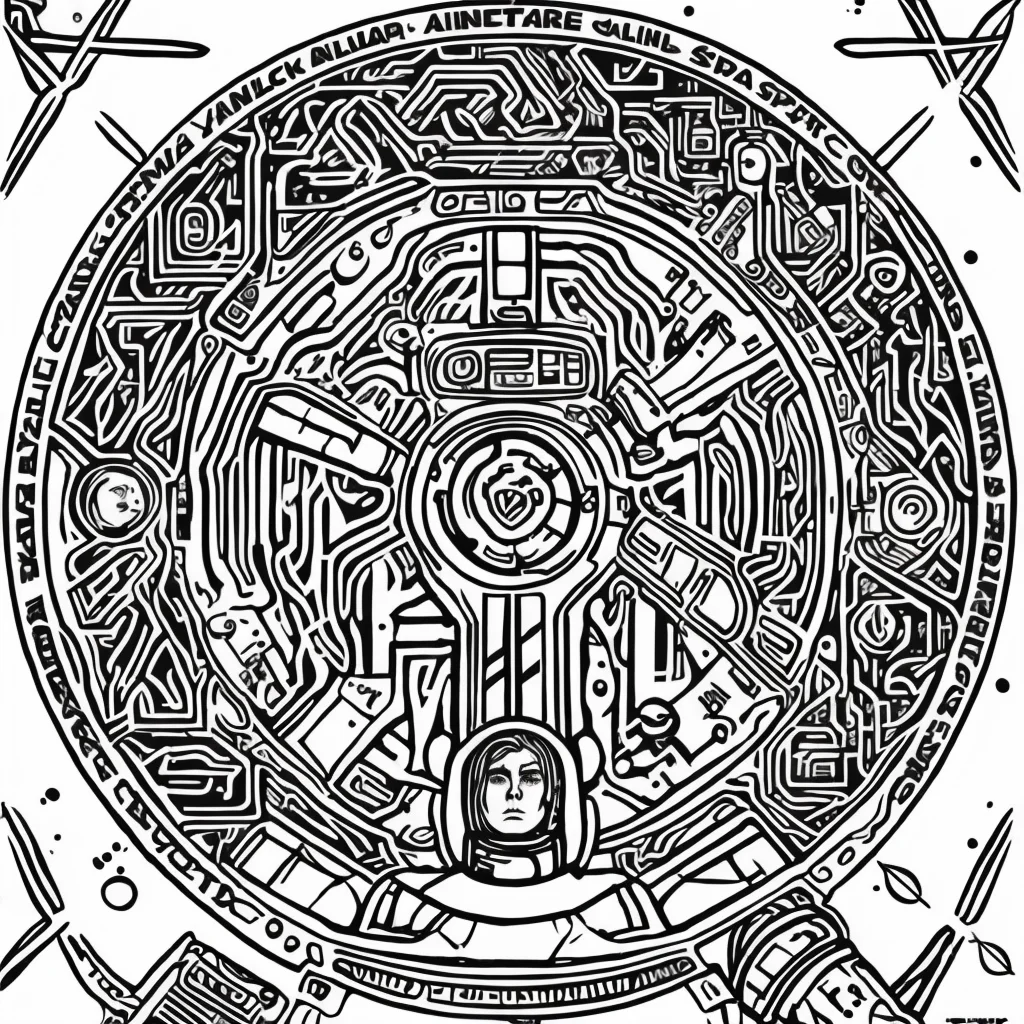 textless, best quality, line art adventure (military space viking:1.2)