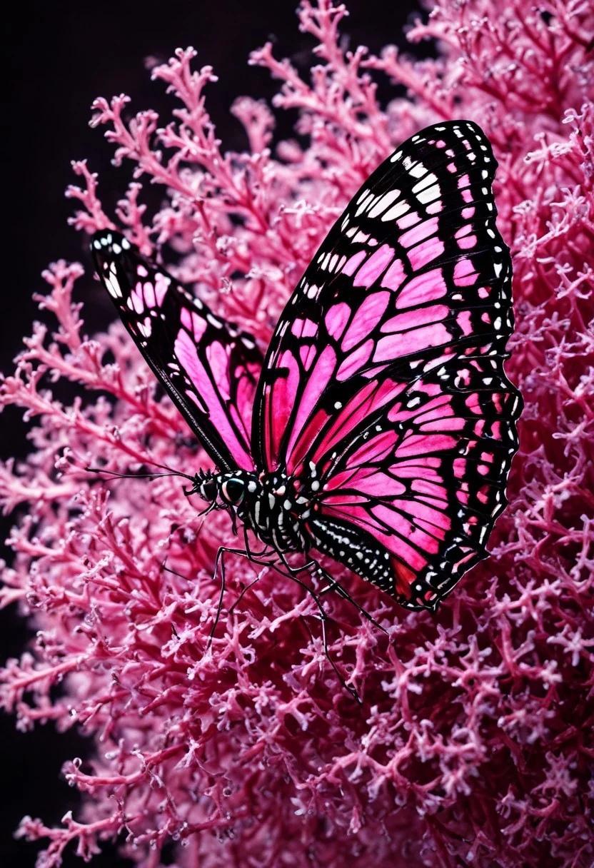 straw butterfly is sitting on a purple flower, macro photography,