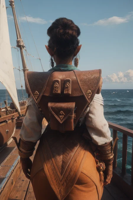 score_9, score_8_up, score_7_up, Bellara Lutare, rear view ,  ship's hull  BREAK <lora:BELLARA_LUTARE-10:0.8>