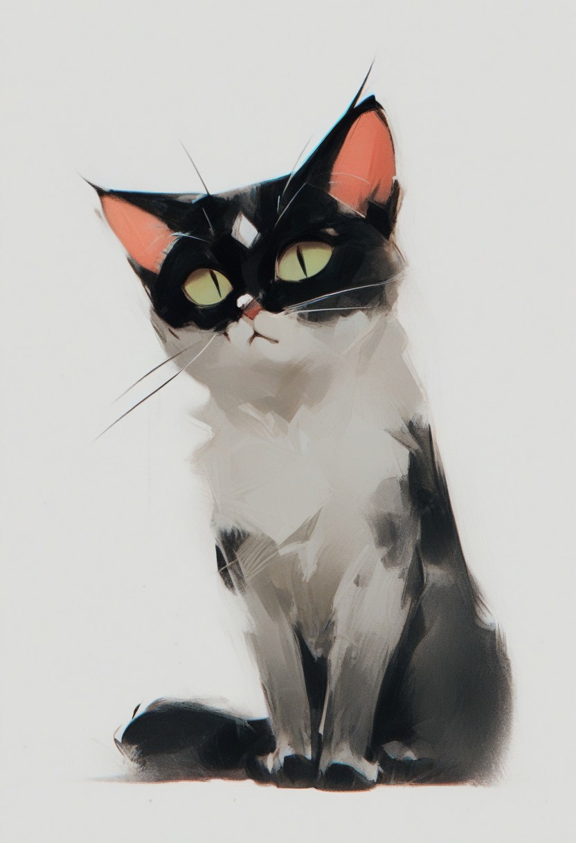 score_9, score_8_up, score_7_up, score_6_up, watercolors, black and white inkblot of a cats paw