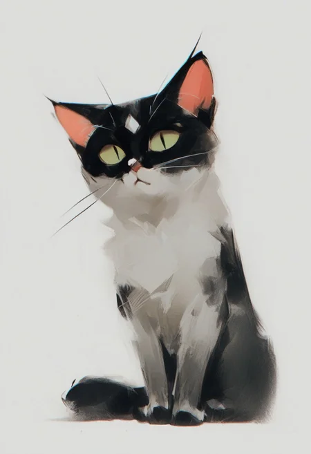 score_9, score_8_up, score_7_up, score_6_up, watercolors, black and white inkblot of a cats paw