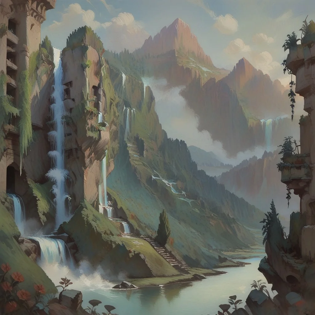 score_9, score_8_up, score_7_up, score_6_up, ultra detailed, landscape, floating islands, waterfalls