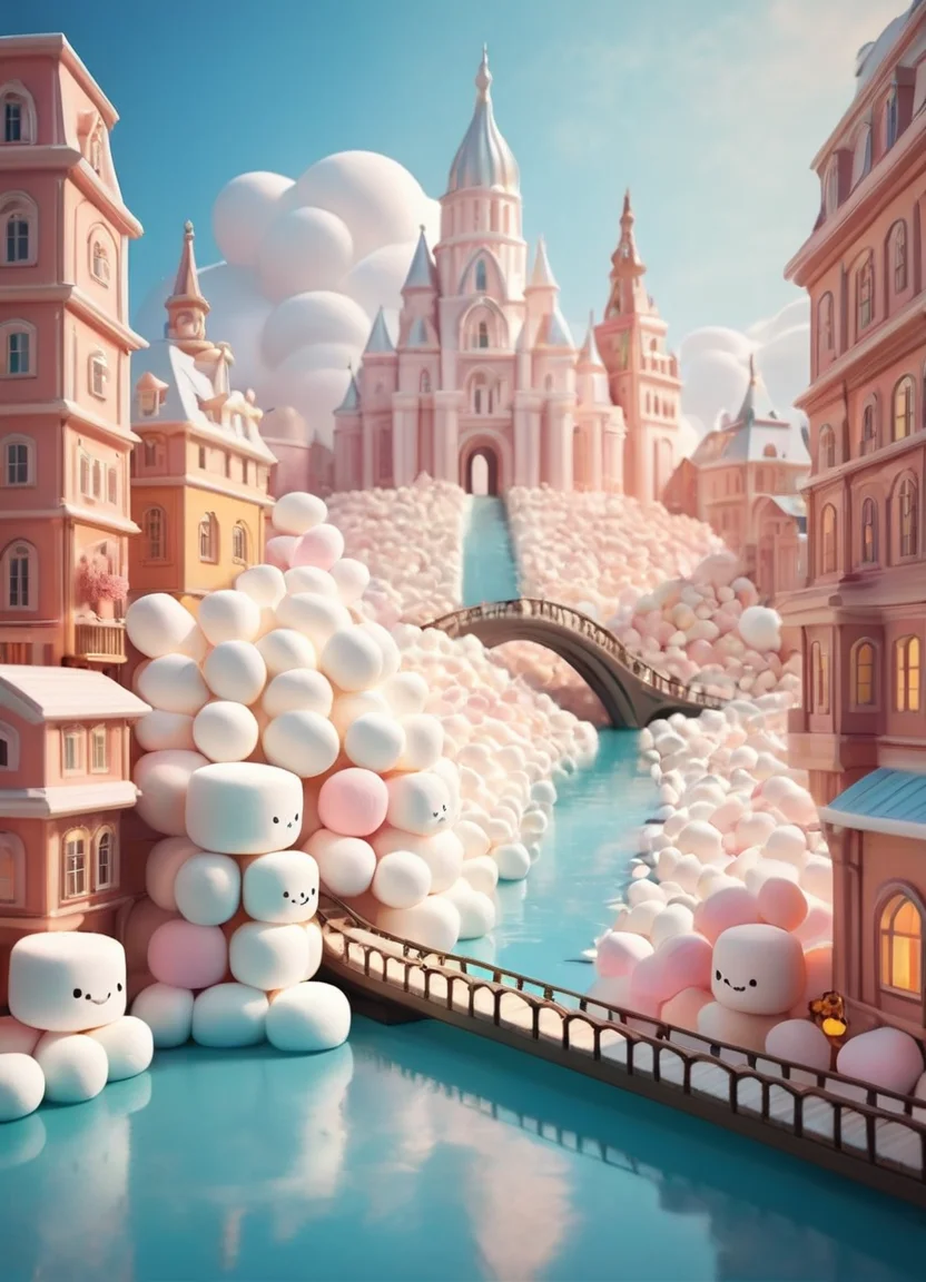Abstract style Marshmallow, outdoors, blue sky, day, cloud, bridge, water, scenery, smile, blush stickers, building, professional, romantic, detailed, color, perfect, light shining, sharp focus, modern, luxurious, intricate, elegant, amazing composition, cinematic, beautiful, dramatic ambient, highly saturated colors, epic, composed, new, famous, fine, great
<lora:MarshmallowXL:1>, , <lora:FILM_PHOTOGRAPHY_STYLE:0.25> . Non-representational, colors and shapes, expression of feelings, imaginative, highly detailed
