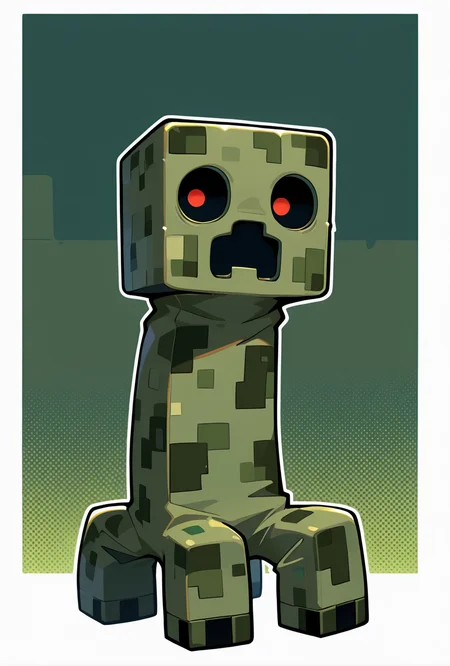 <lora:crpr-08:1>, crpr, no humans, full body, pokemon (creature), open mouth, green skin, black eyes, green background, no pupils, black mouth, green patches, camo skin, , square eyes, red pupils,, masterpiece, best quality, amazing quality, very aesthetic, absurdres, newest,, upper body, halftone effect, white borders, abstract background:1.2,