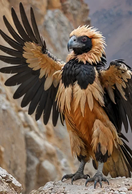 exited vocal bearded-vulture, feather-high-five, detailed, perfect composition , eldoria, <lora:eldoria:0.8>