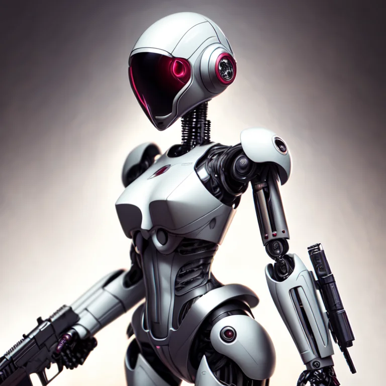 photo, drawing of a female robot holding a gun (ghostshell style:1) <lora:djzGhostShellV21:0.8>