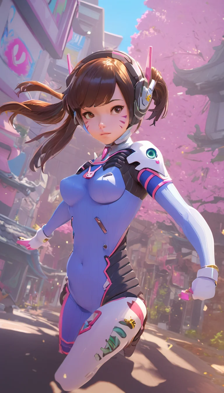 Cinematic scene, hero view, D.Va, Overwatch <lora:d.va_xl_v1:1>, action pose, detailed background, masterpiece, best quality, high quality, highres, absurdres, Guild Wars 2, (Studio ghibli style, Art by Hayao Miyazaki:1.2), Anime Style, Manga Style, Hand drawn, cinematic, Sharp focus, humorous illustration, big depth of field, Masterpiece, concept art, trending on artstation, Vivid colors, Simplified style, trending on ArtStation, trending on CGSociety, Intricate, Vibrant colors, Soft Shading, Simplistic Features, Sharp Angles, Playful
