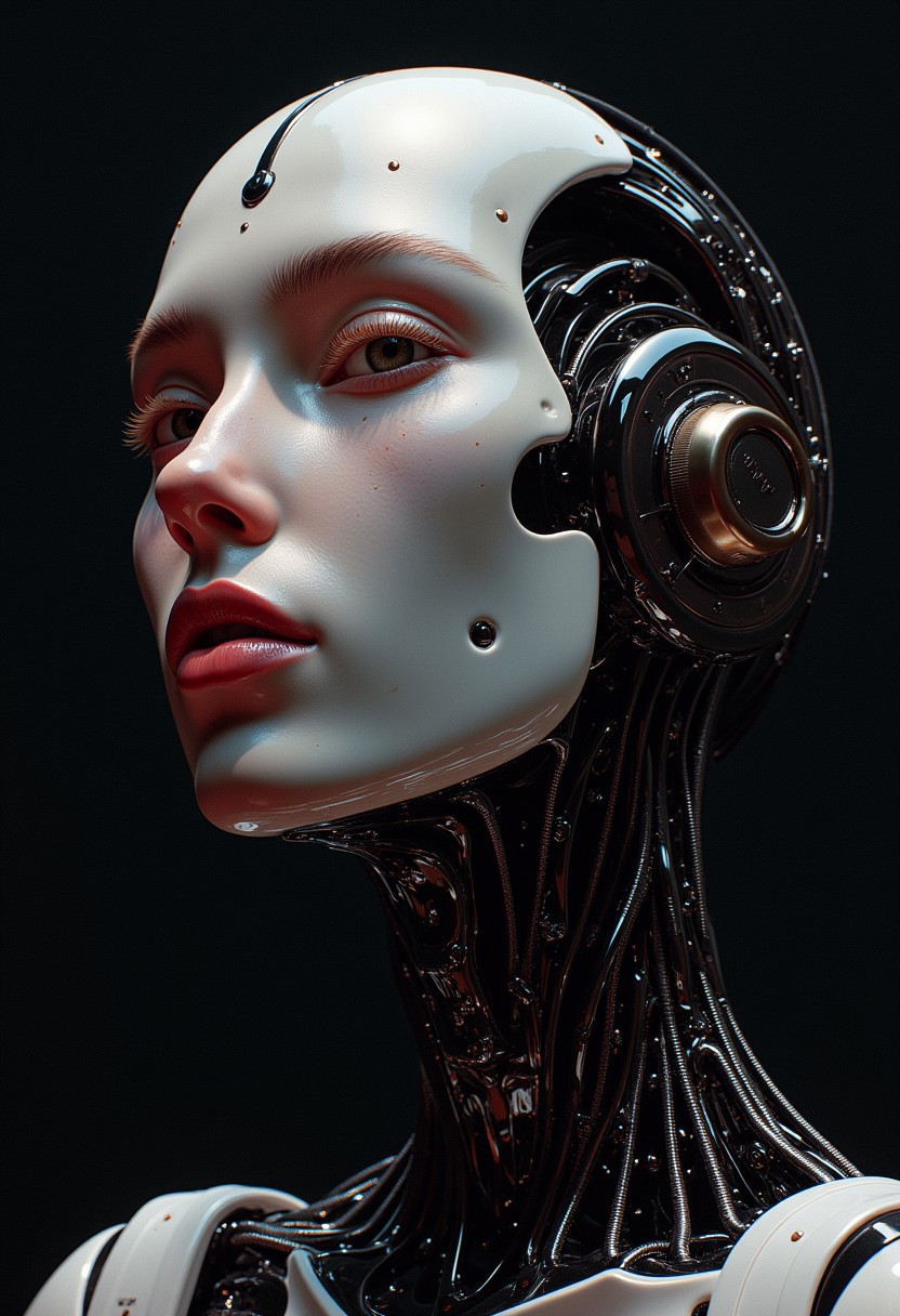 Full length view. Portrait of a combat Android. Looks at the camera. Cyberpunk, huge lips, transparent neck, porcelain face and head, robotic parts, cyberpunk, hyper-realism. A beautiful cinematic impressionistic painting. Cyberpunk, neon. A dark dramatic character in the style of Jeremy Mann and Charles Dana Gibson,
Mark Demsteder, Paul Hedley, professional sinister concept art by Artgerm and Greg Rutkowski, complex, elegant, highly detailed digital painting, concept art, smooth, sharp focus, illustrations in the style of Simon Stalenhag, Wayne Barlow.